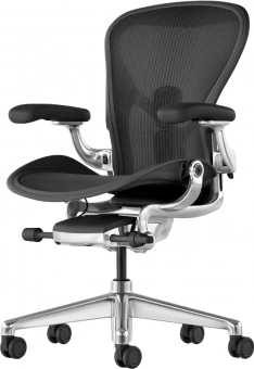 Кресло Herman Miller Aeron Graphite / Polished Aluminum, размер A