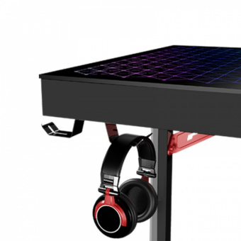 Стол для компьютера (для геймеров) EUREKA со стеклянной столешницей и RGB-подсветкой GTG-I43 Explorer edition