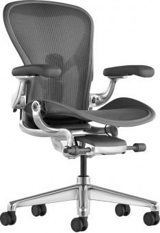 Кресло Herman Miller Aeron Carbon / Polished Aluminum, размер A